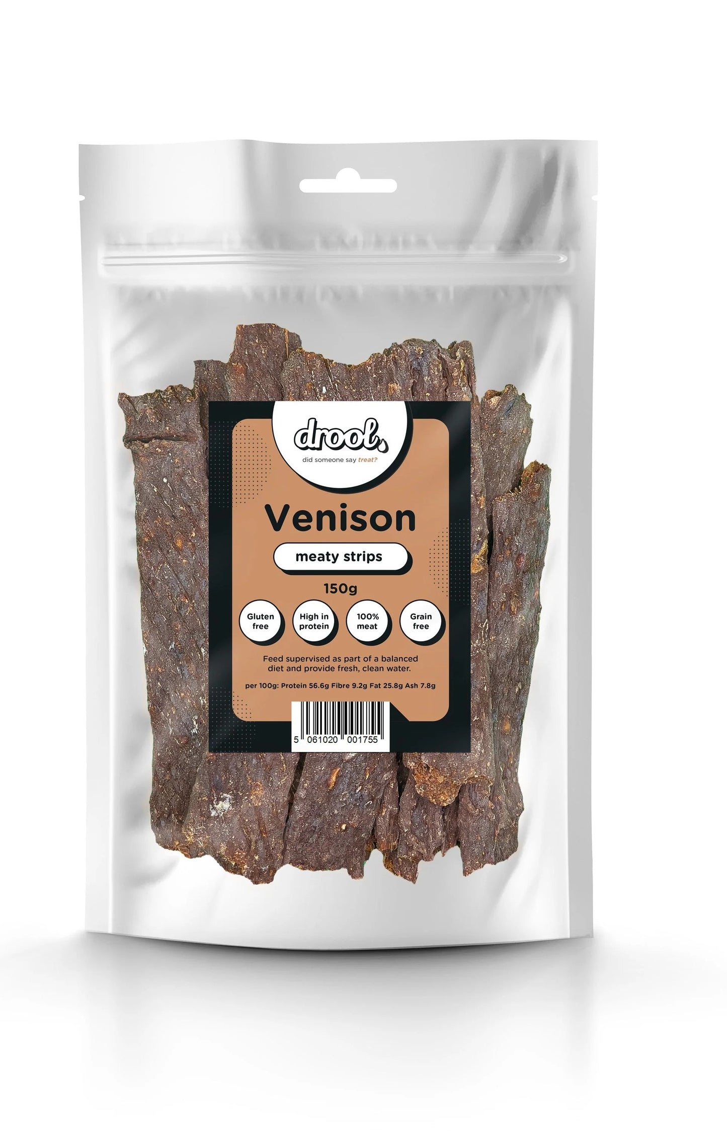Drool Meaty Strips Venison 150g