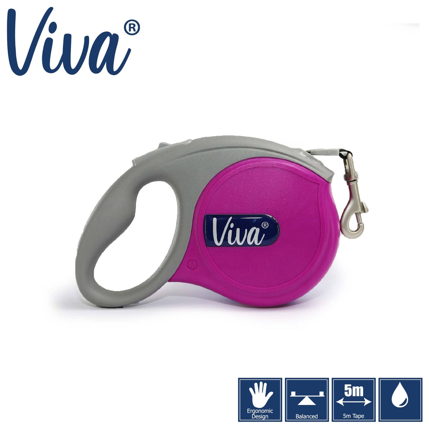 Viva Retractable Lead LARGE: Purple
