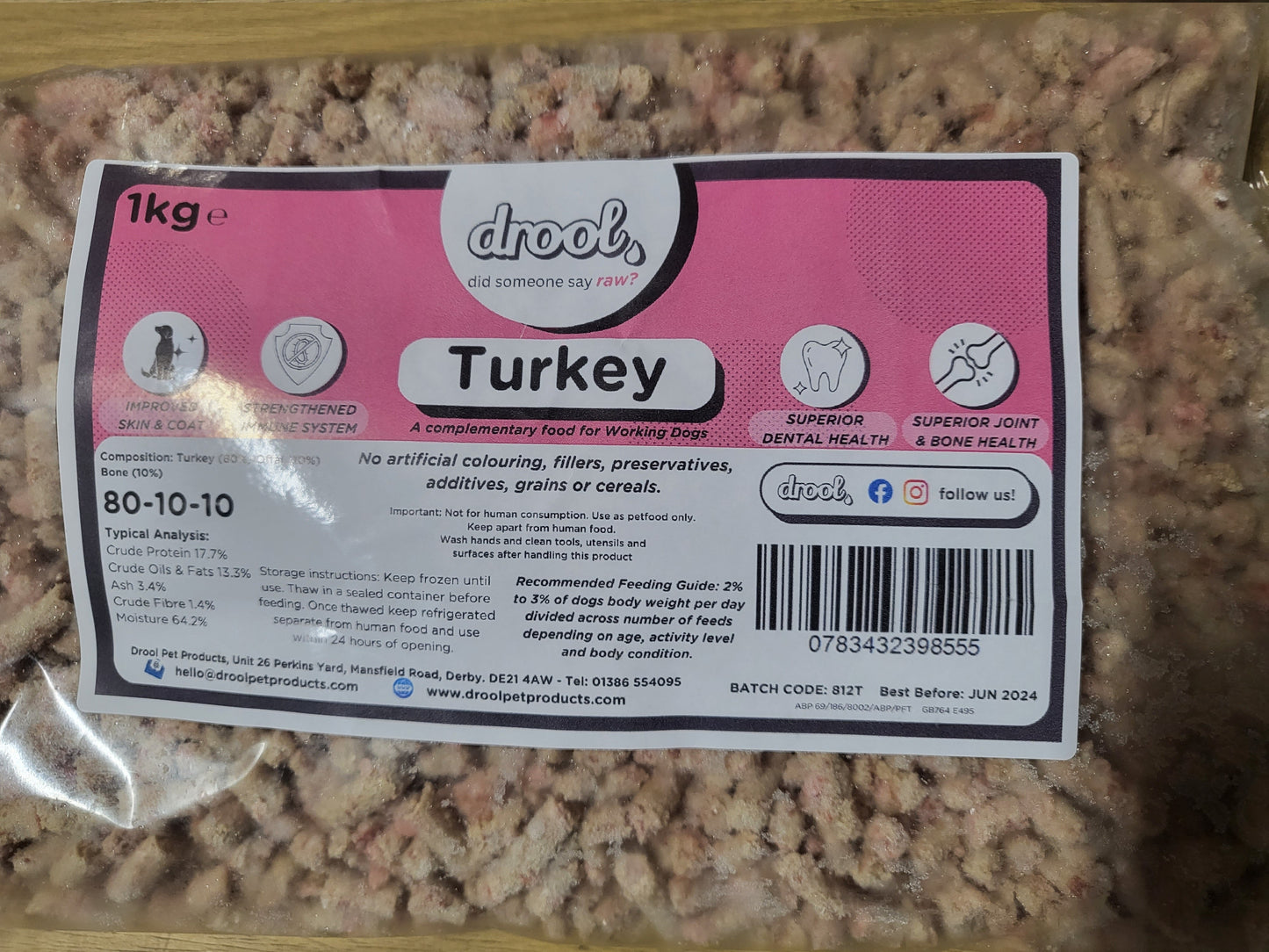 Drool Freeflow Turkey Mince 1kg