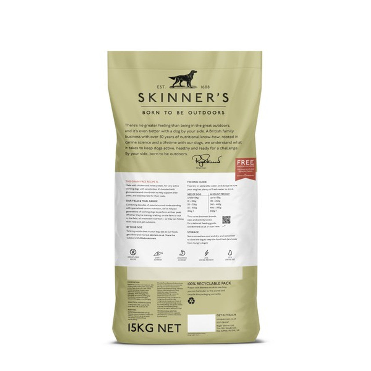 Skinners Field and Trial Grain Free Chicken and Sweet Potato 15kg
