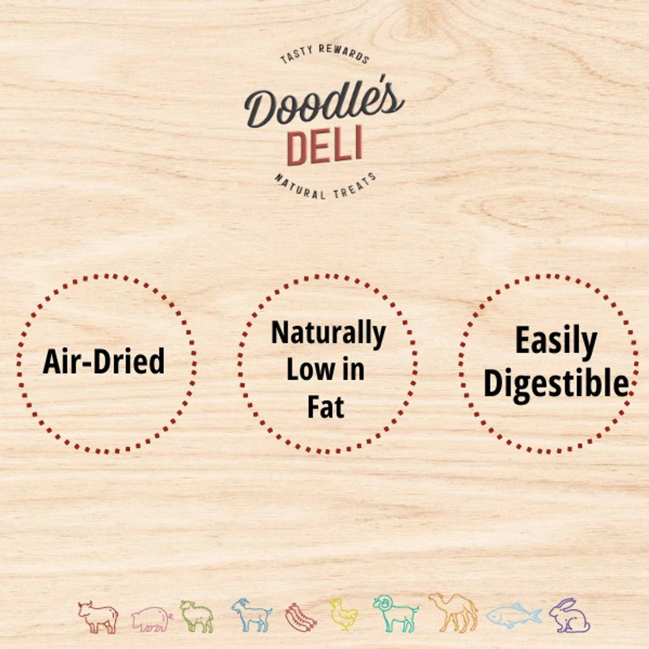 Doodles Deli Air Dried Pig Foot 3 pack 1kg