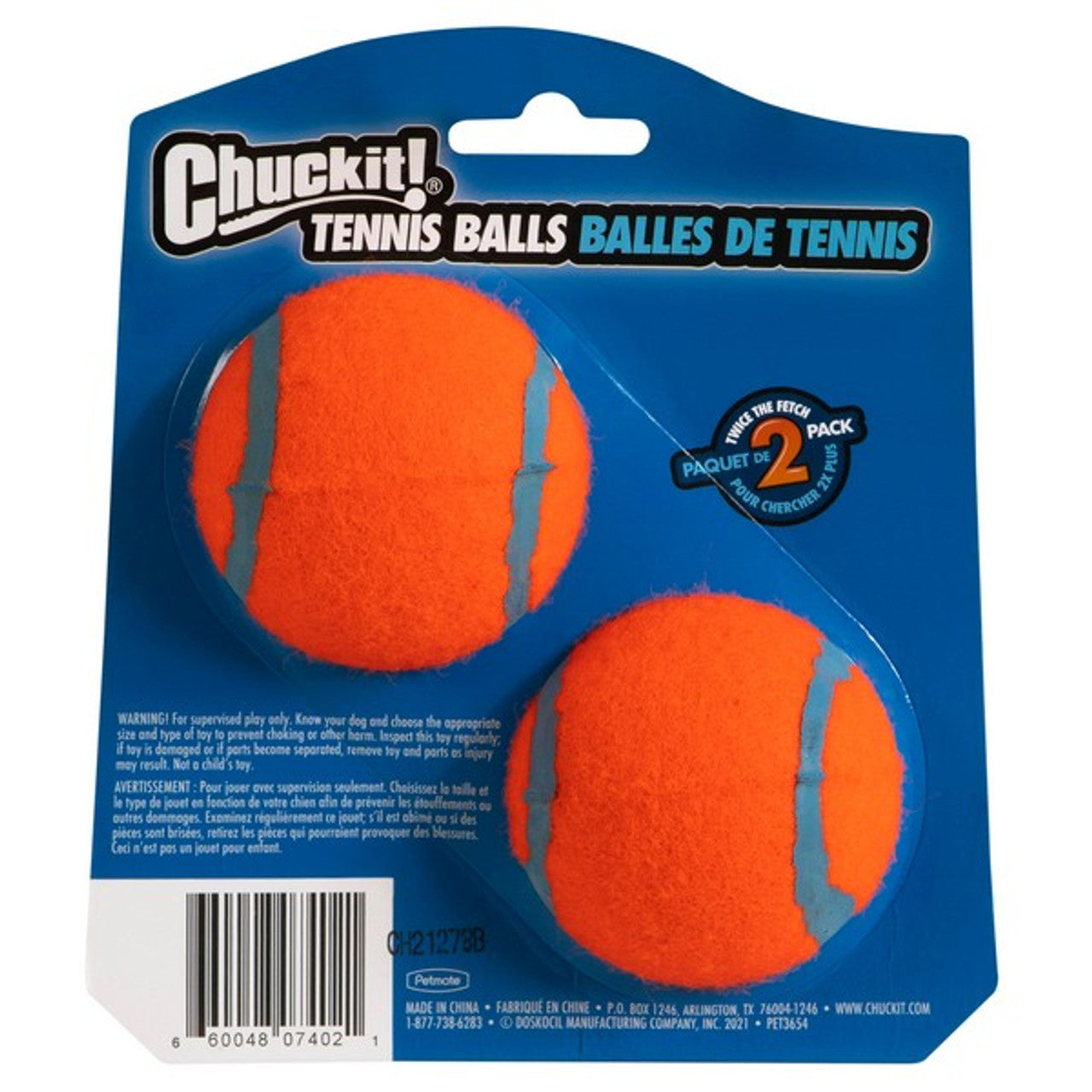 Chuckit! Tennis Ball 2 Pack Medium 6.5cm