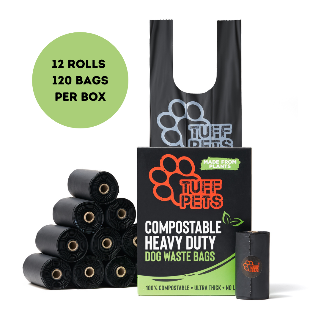 Compostable Dog Poo Bags - Heavy Duty with Tie Handles Wholesale: 1 Box