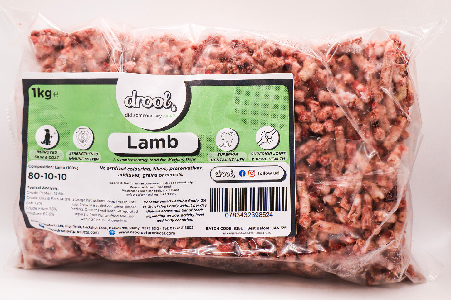 Drool Freeflow Lamb Mince 1kg