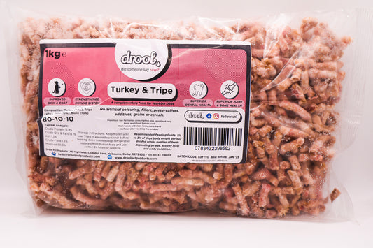 Drool Freeflow Turkey and Tripe Mince 1kg