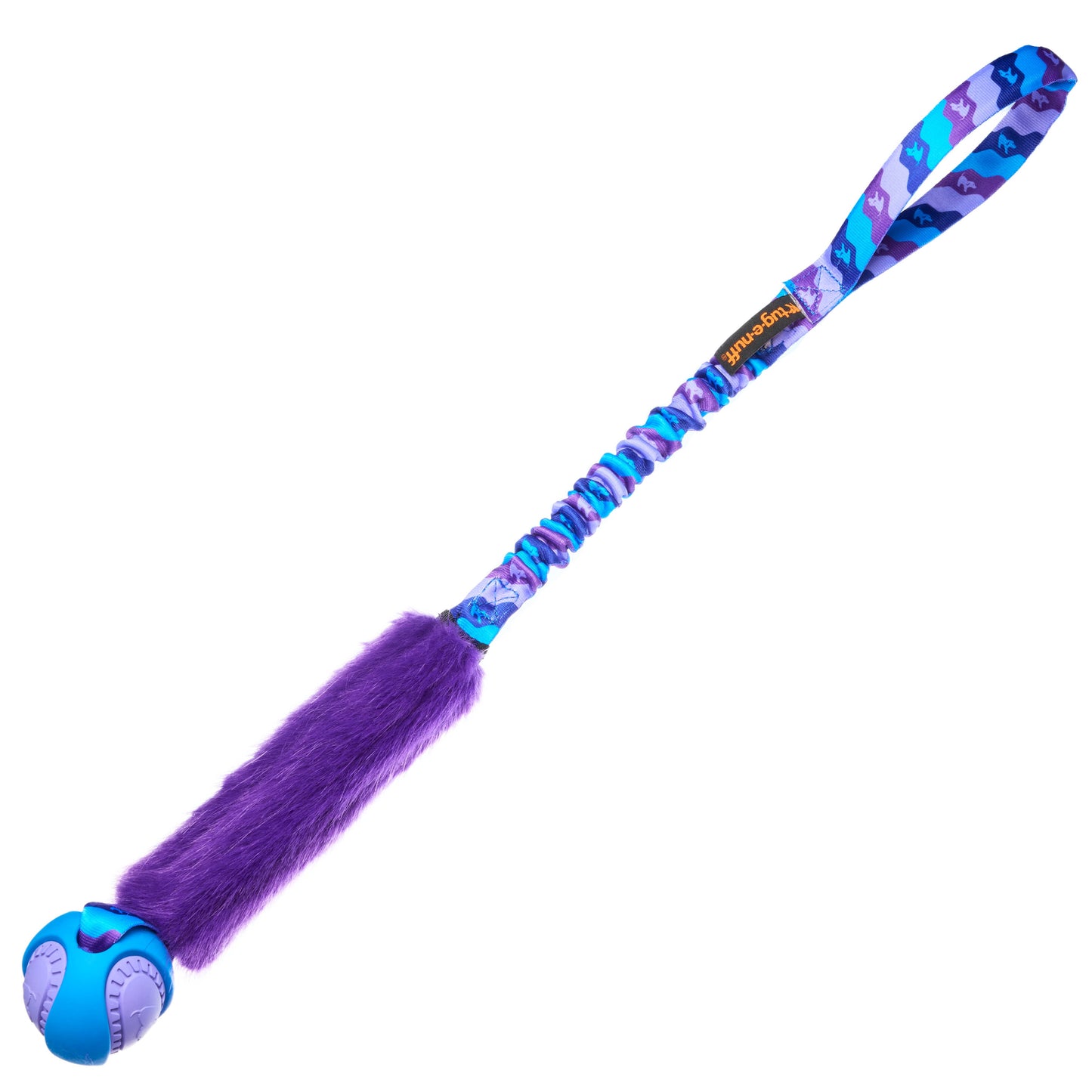 Fauxtastic PowerBall Bungee | Strong Dog Toys | Tug-E-Nuff: Purple Pattern