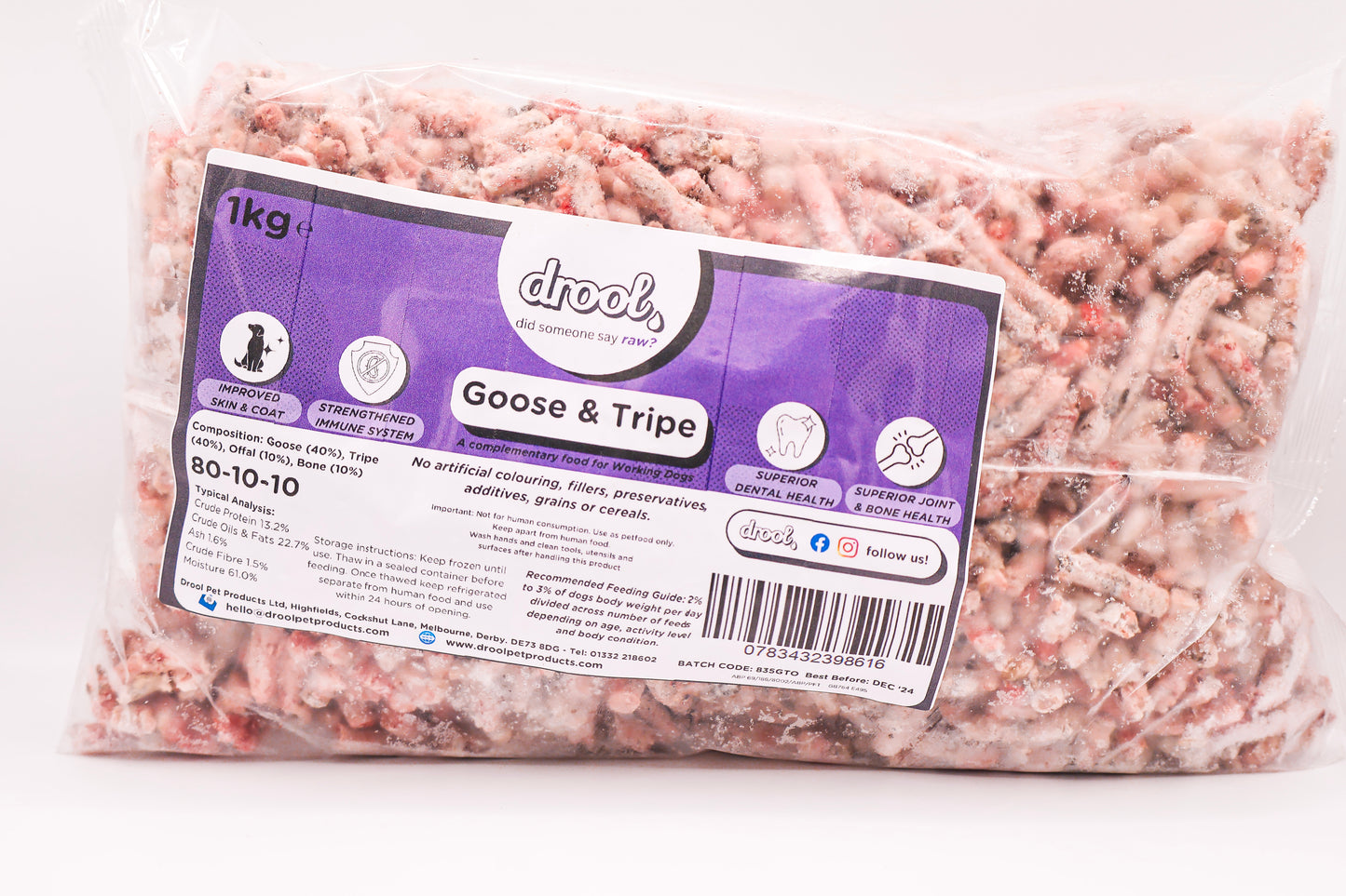 Drool Freeflow Goose and Tripe Mince 1kg