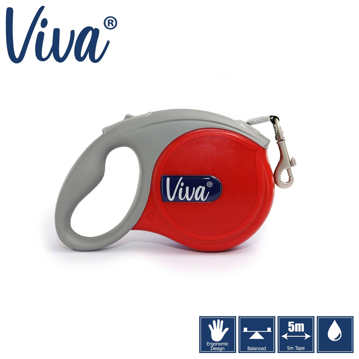 Viva Retractable Lead LARGE: Red