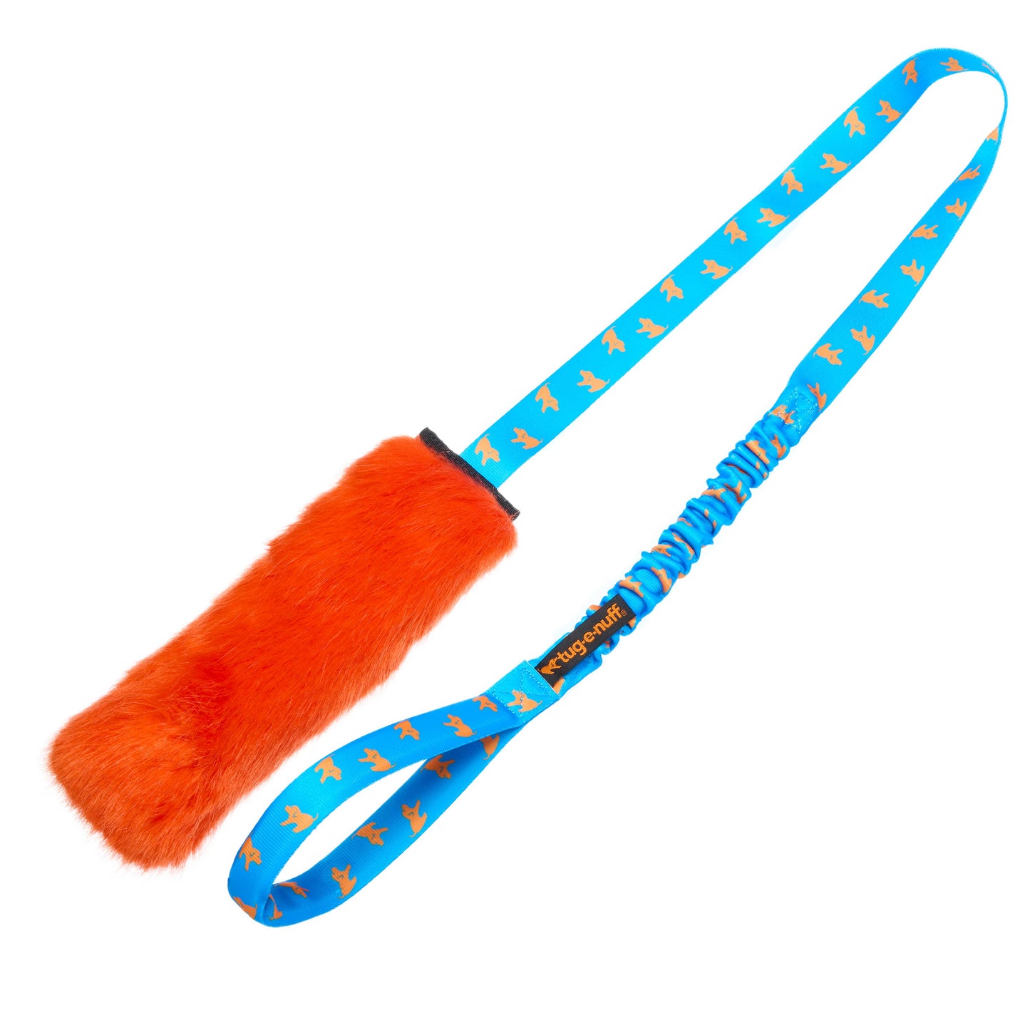 Faux Fur Squeaky Chaser Bungee Edition | Tug-E-Nuff: Royal Blue Handle