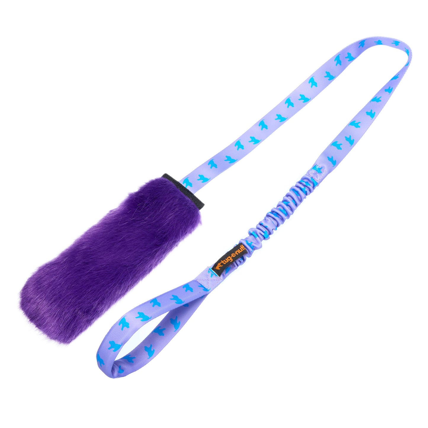 Faux Fur Squeaky Chaser Bungee Edition | Tug-E-Nuff: Royal Blue Handle