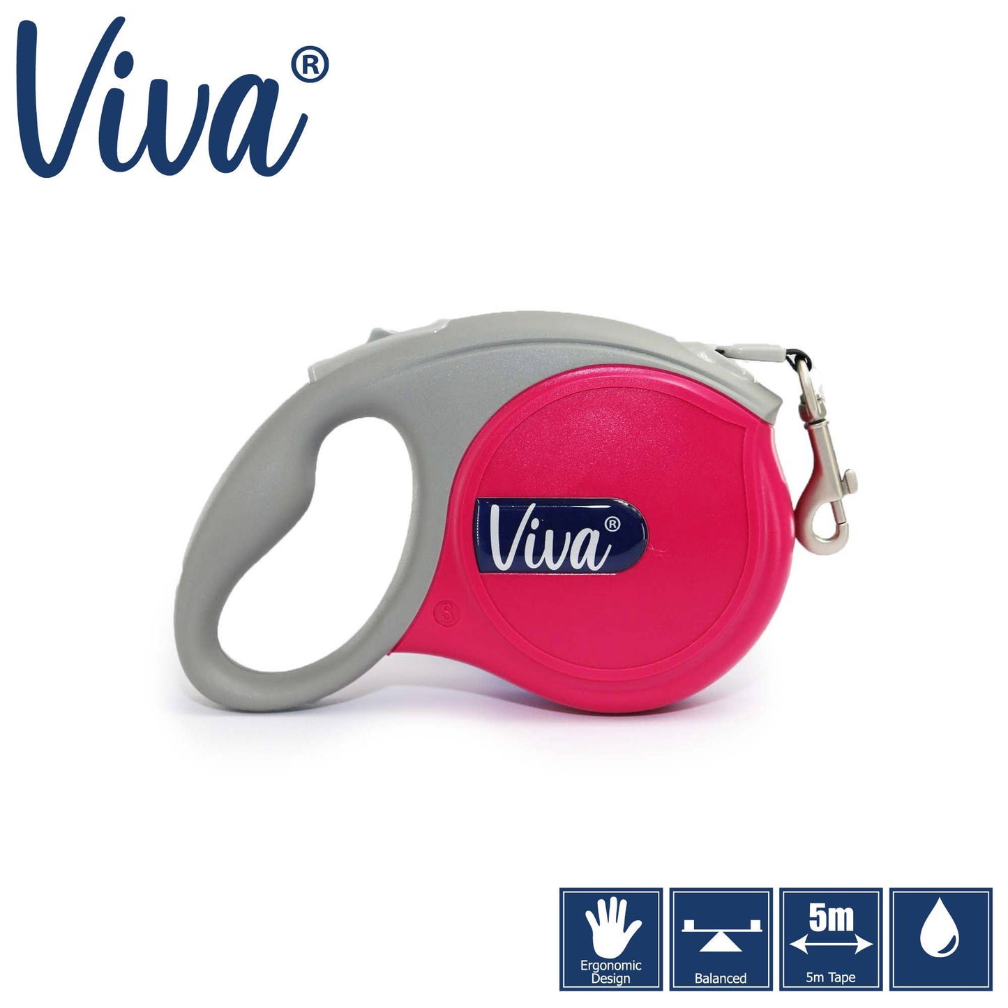 Viva Retractable Lead LARGE: Pink