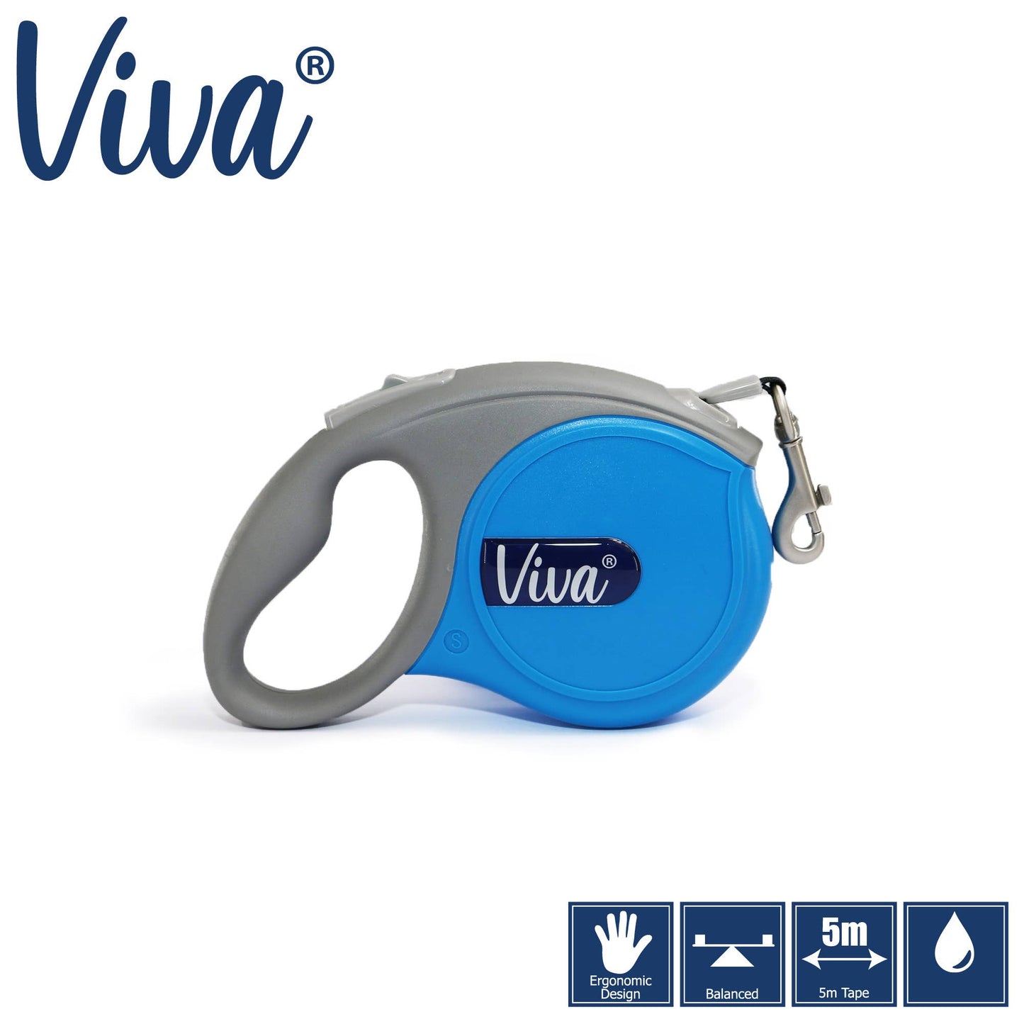 Viva Retractable Lead LARGE: Blue