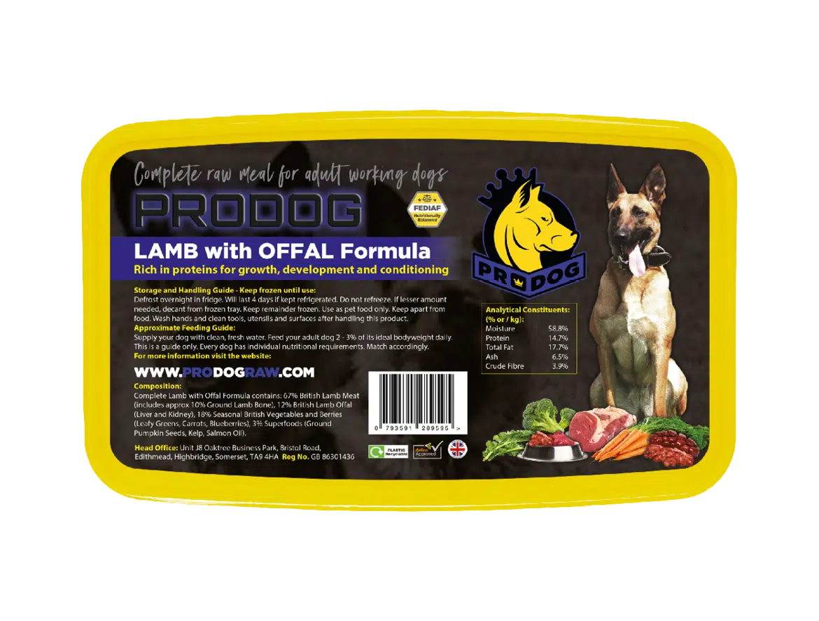 Prodog Lamb Complete Raw Dog Food with Offal Meal