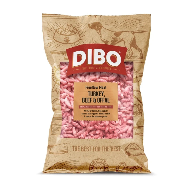 Dibo Turkey Beef & Offal Freeflow Mince (Previously Pegasus Raw Free flow Beef & Turkey 1kg)