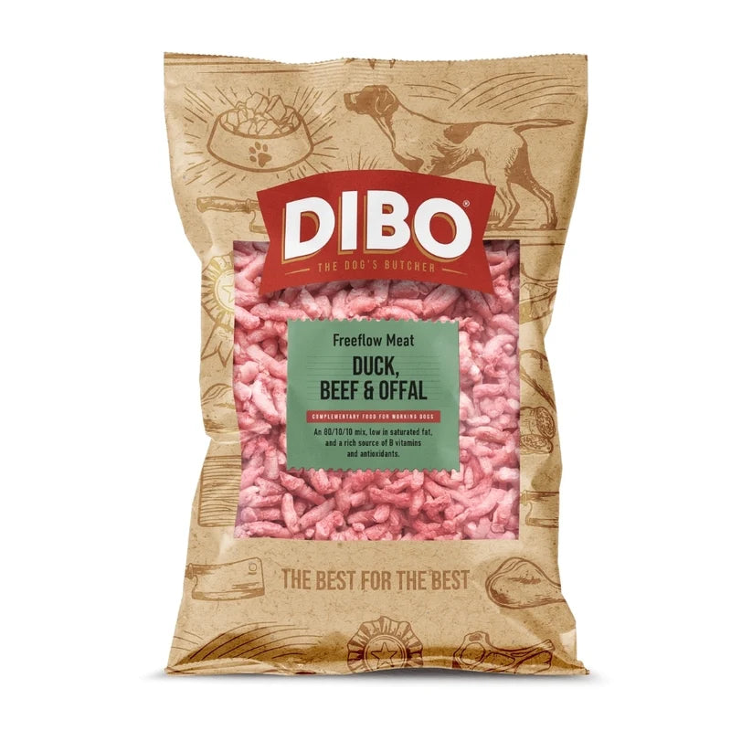 Dibo  Duck Beef & Offal Freeflow Mince (Previously Pegasus Raw Free Flow Duck & Beef mince 1kg)