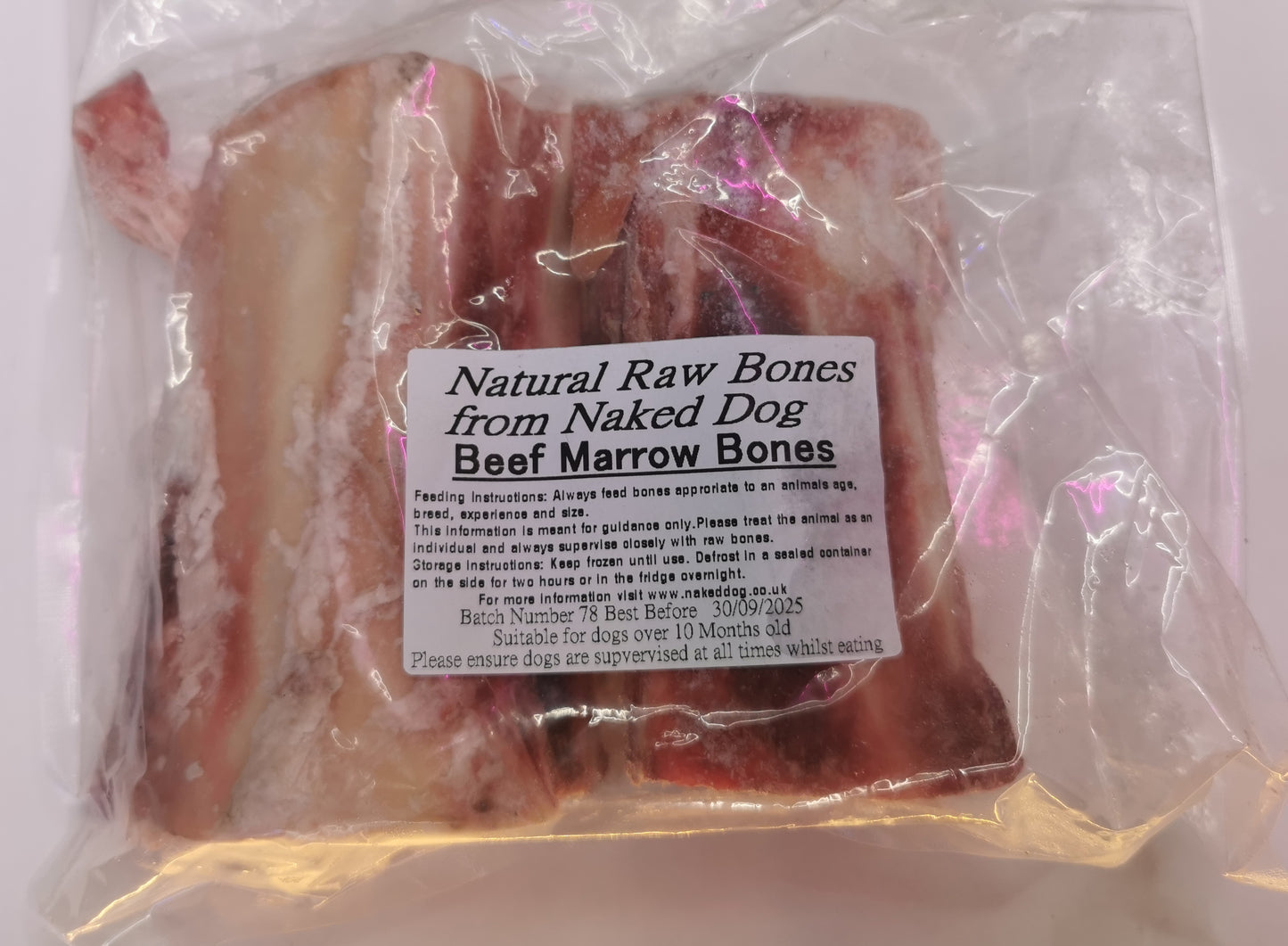 Naked Beef Marrow Bones  2 Pack