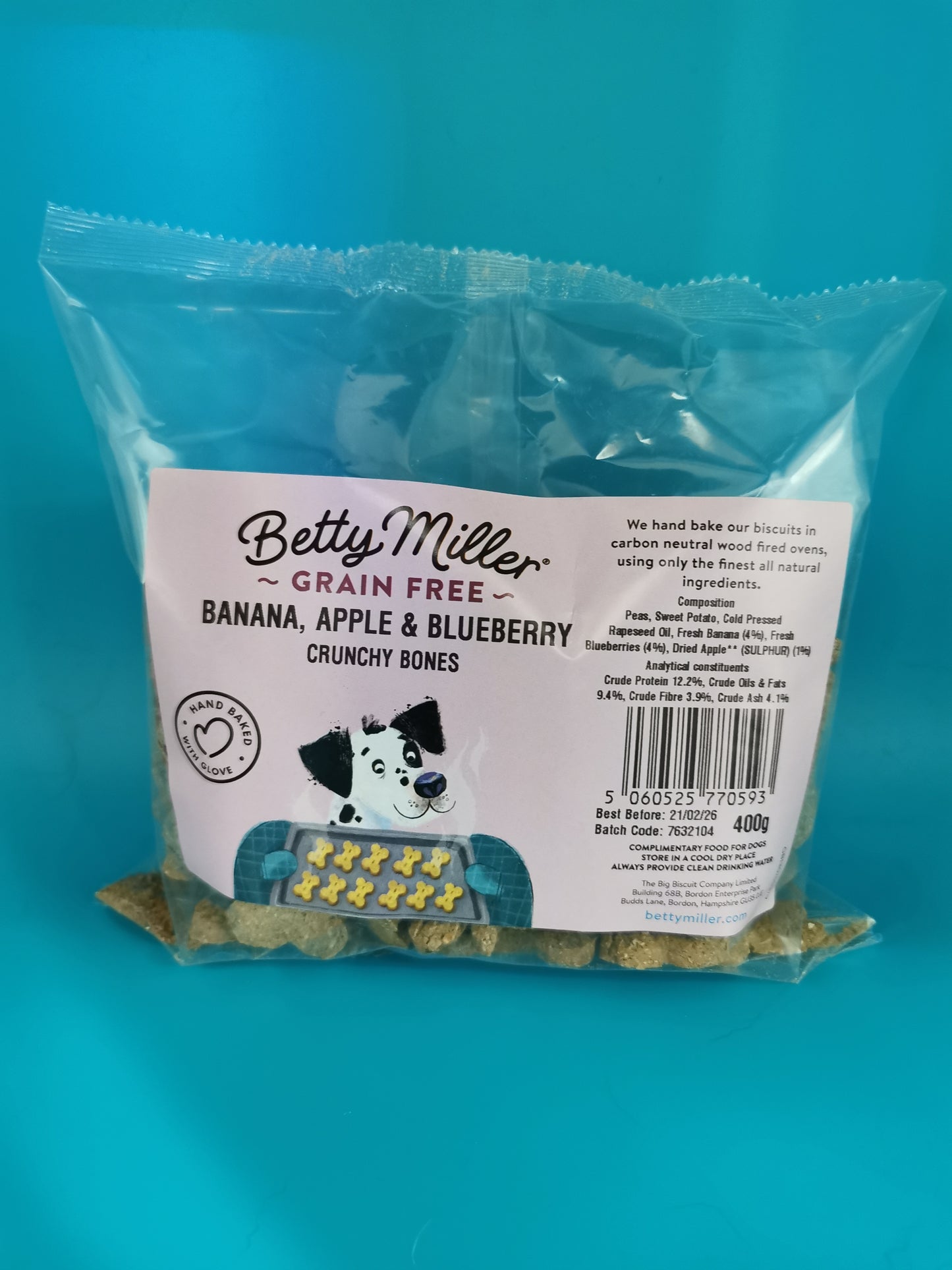 Betty Miller Grain Free Banana Apple and Blueberry Bones 400g