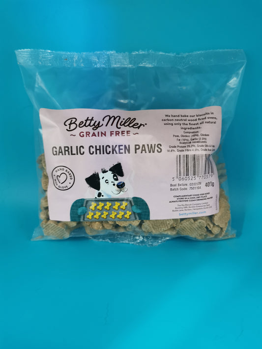 Betty Miller Grain Free Garlic Chicken Paws 400g