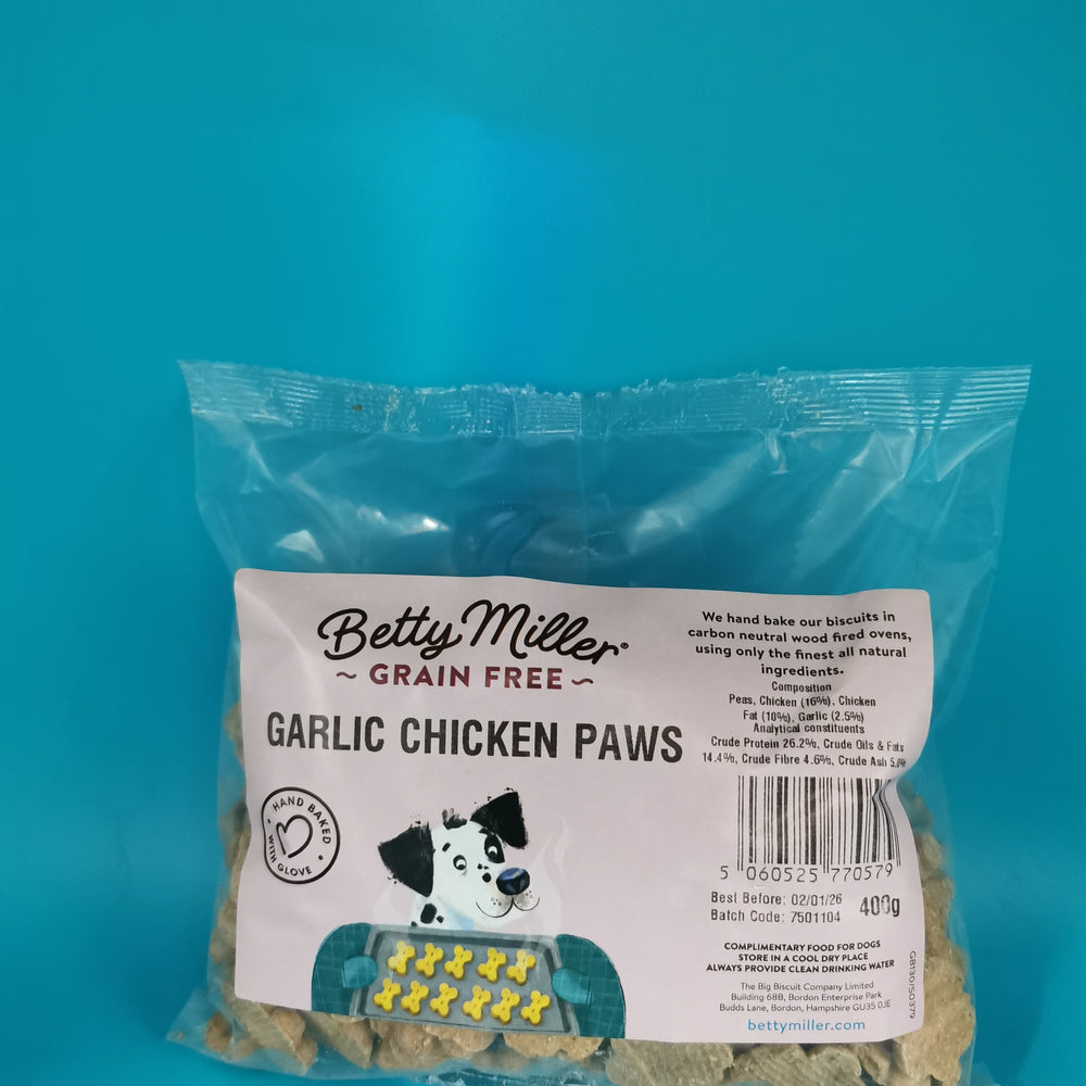 Betty Miller Grain Free Garlic Chicken Paws 400g