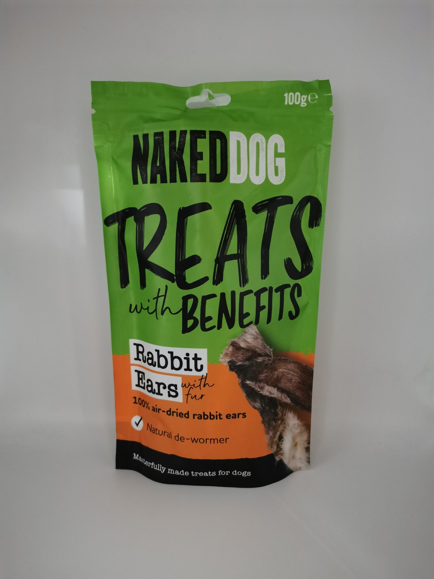 Naked Dog TREATS WITH BENEFITS 100g - Rabbit Ears with Fur