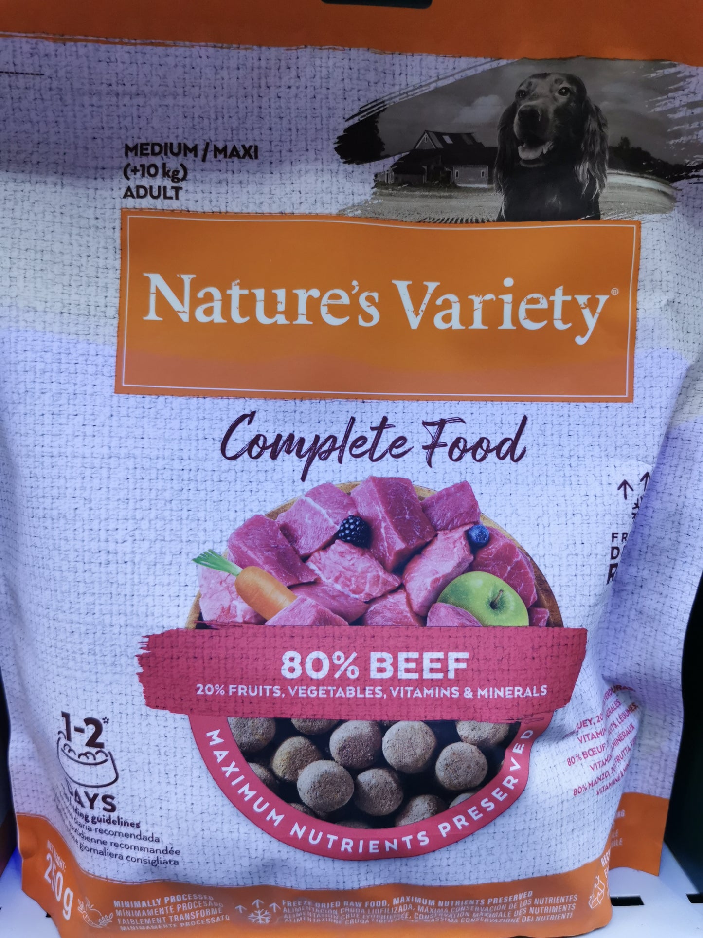 Natures Variety COMPLETE FREEZE DRIED FOOD  LAMB FOR ADULT DOGS 250g