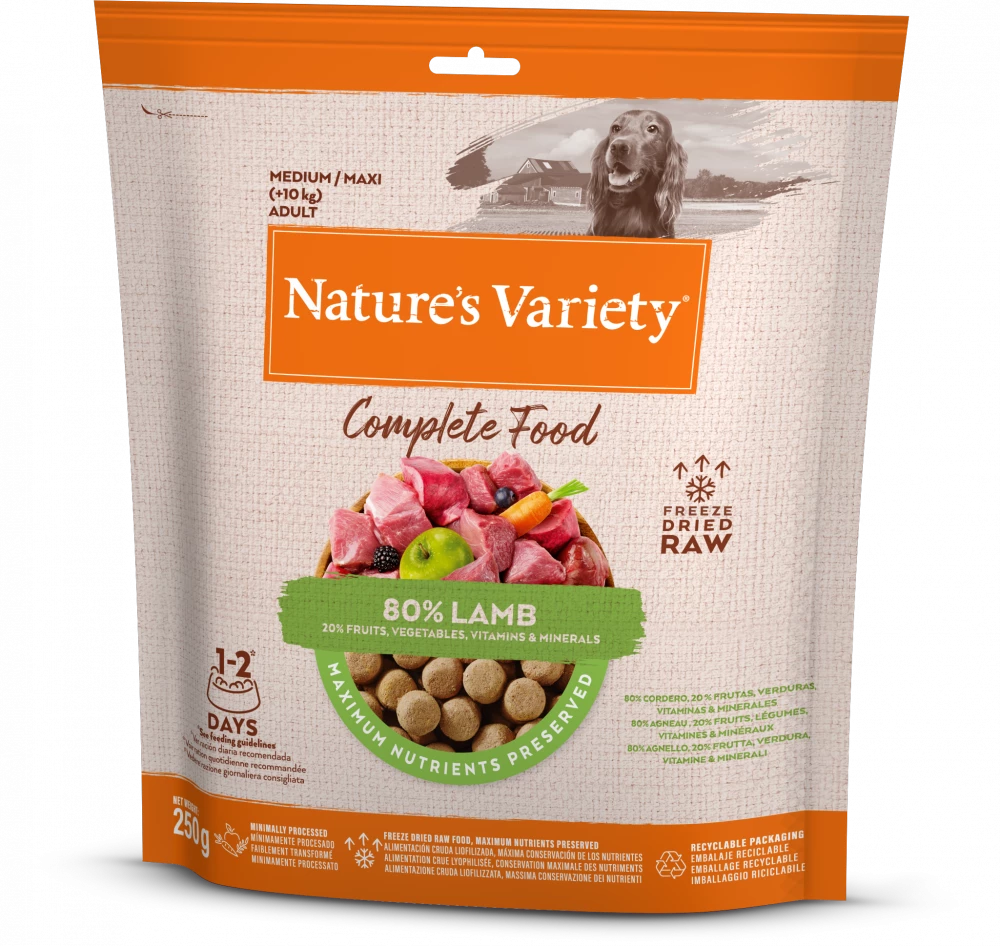 Natures Variety COMPLETE FREEZE DRIED FOOD  LAMB FOR ADULT DOGS 250g