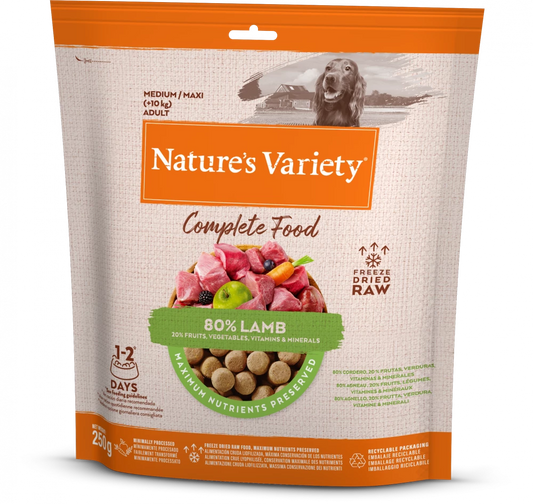 Natures Variety COMPLETE FREEZE DRIED FOOD  LAMB FOR ADULT DOGS 250g