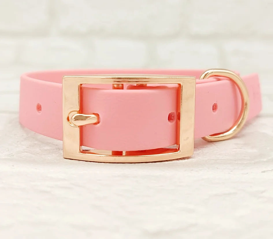 Waterproof BioThane Dog Collar- Baby Pink