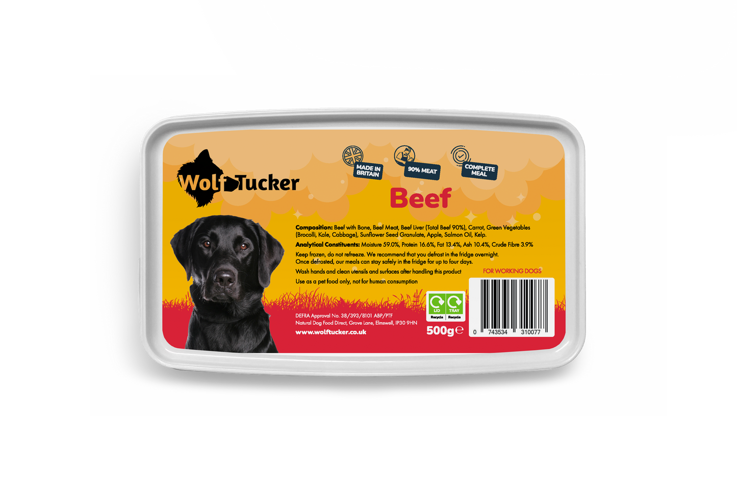 Wolf Tucker Working Dog Beef 500g