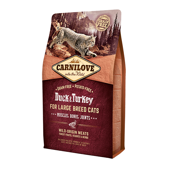 Carnilove Duck & Turkey Cat Food for Large Breeds 2kg