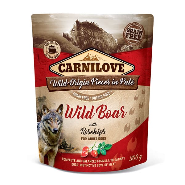 Carnilove Wild Boar with Rose Hips Dog Pouch 300g