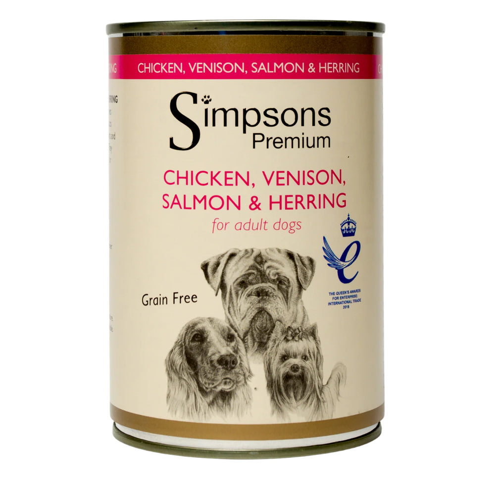 Simpsons Chicken, Venison, Salmon & Herring with Organic Vegetables 400G