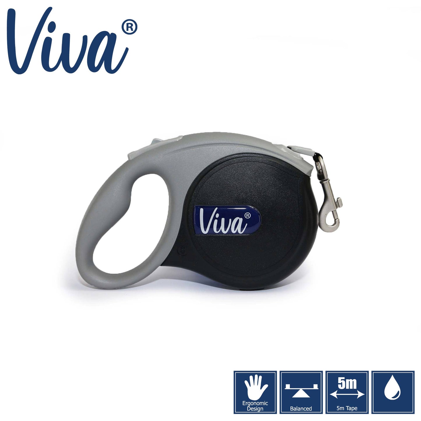 Viva Retractable Lead LARGE: Black
