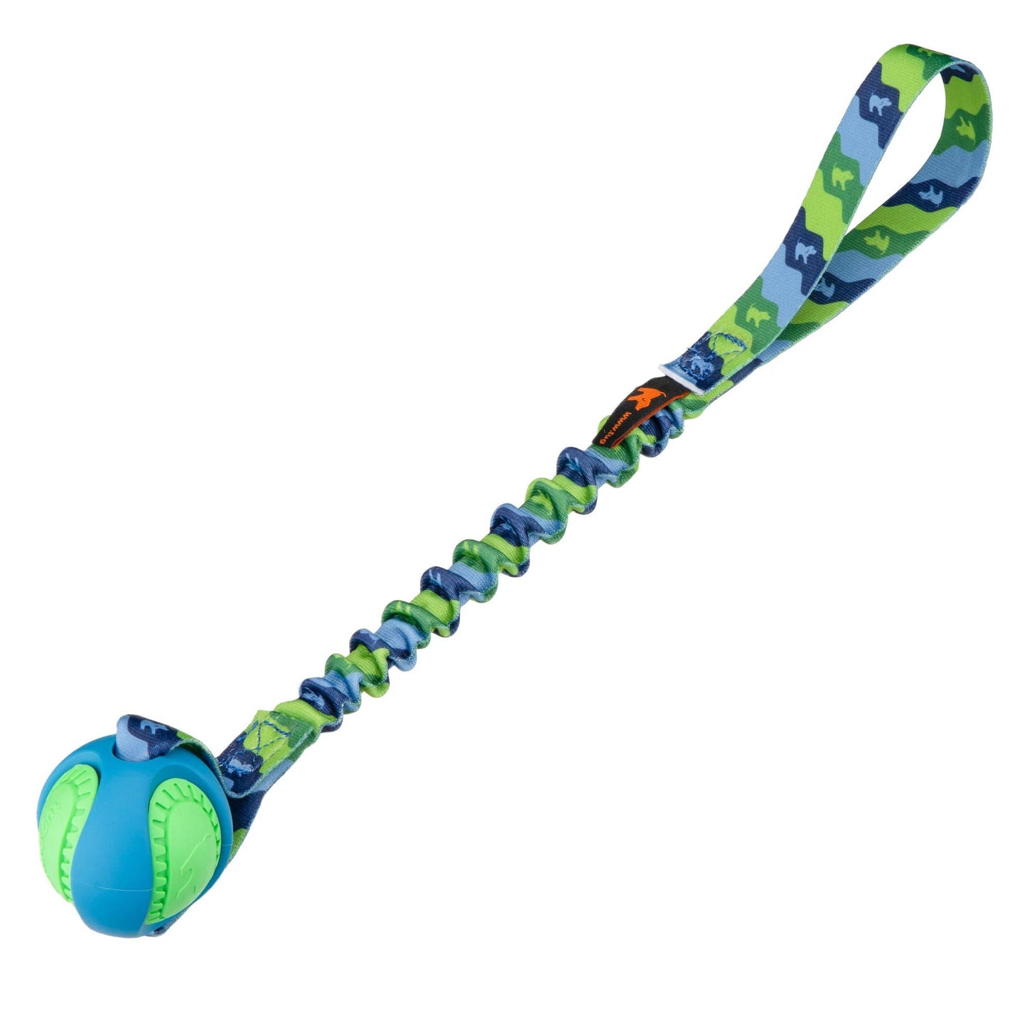 PowerBall Bungee Tug | Dog Ball Toys | Tug-E-Nuff: Green Pattern