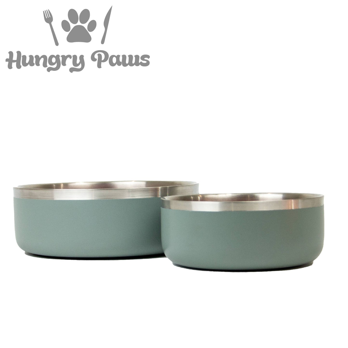 Double Wall Stainless Steel Bowl Sage Green : Large
