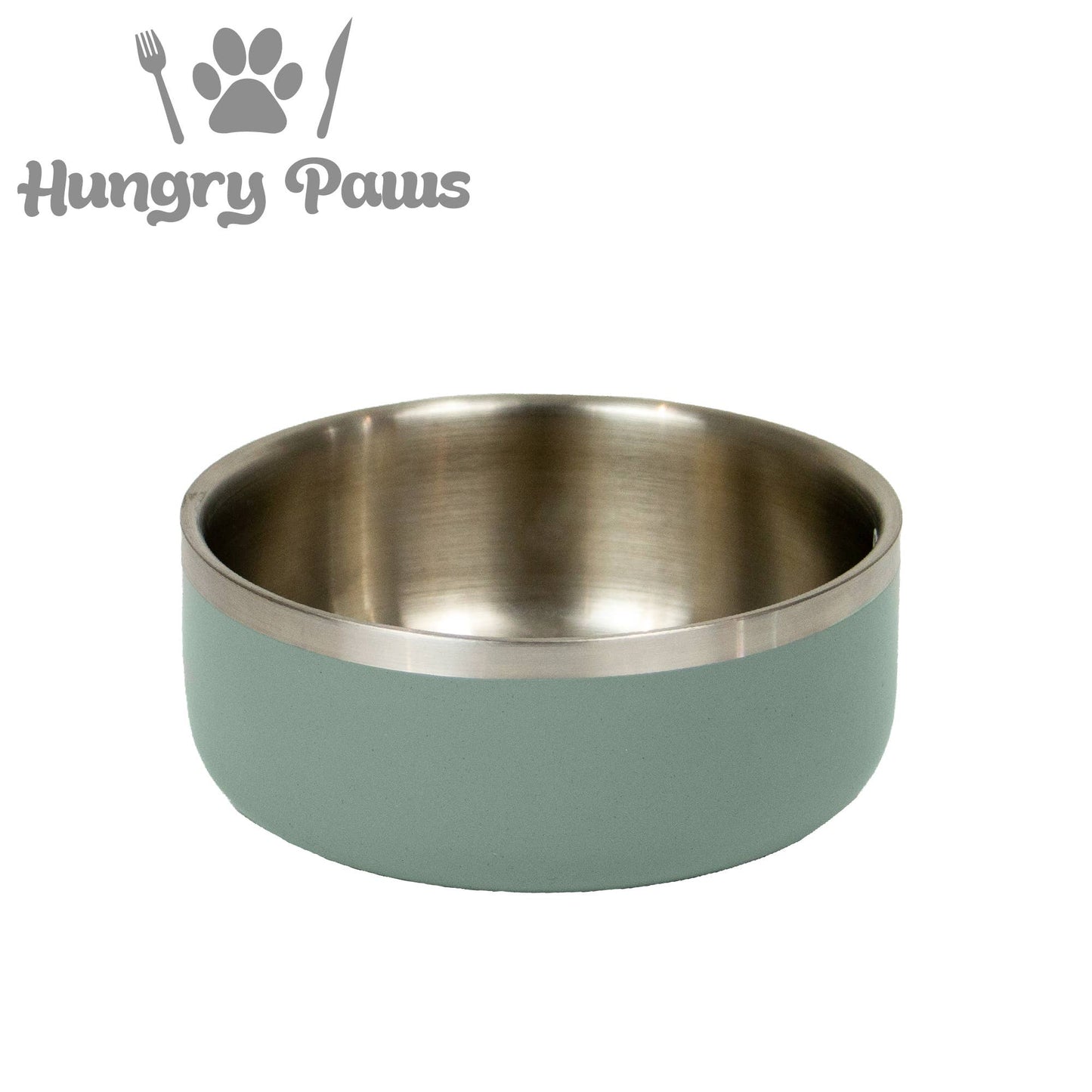 Double Wall Stainless Steel Bowl Sage Green : Large