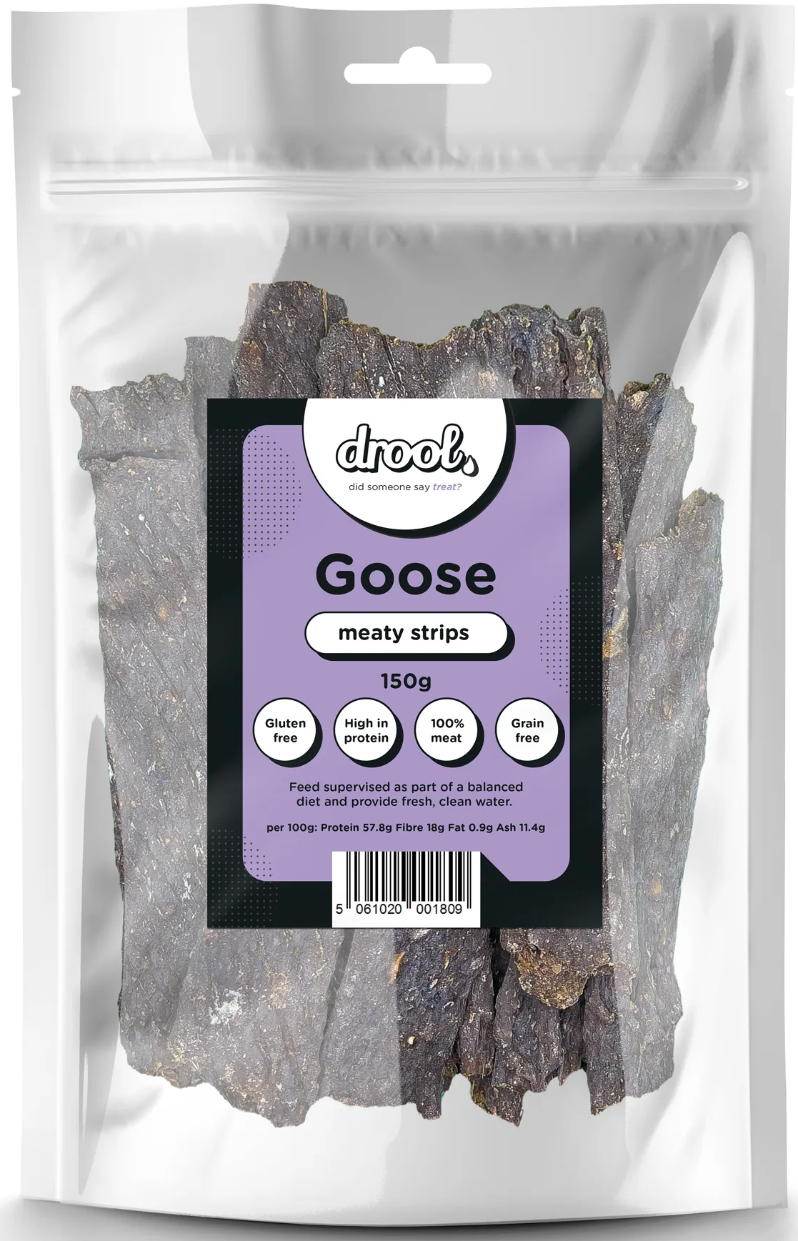 Drool Meaty Strips Goose 150g