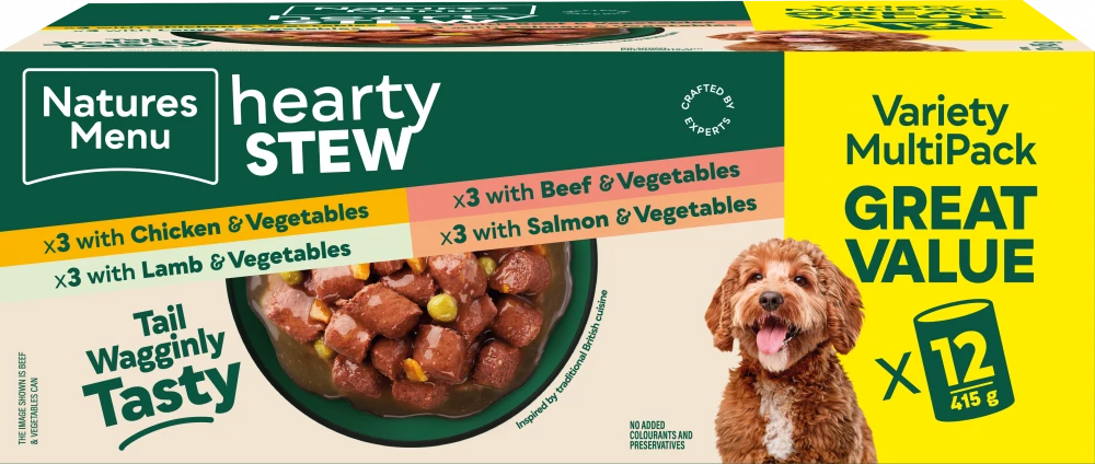 Hearty Stews Multi Pack x 12  For Adult Dogs 415g cans
