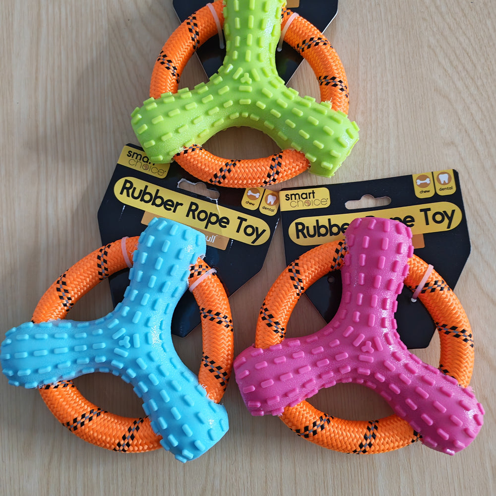Rubber Rope Ring Dog Toy