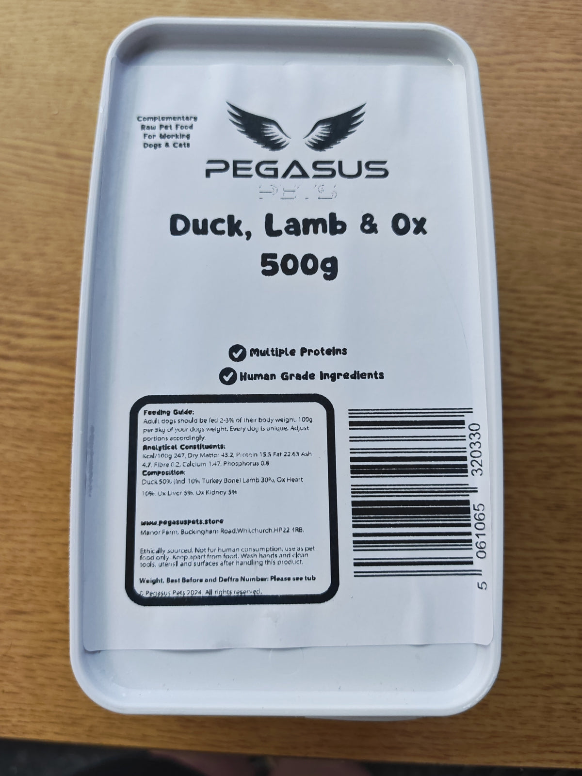 Pegasus Pets Raw Duck + Lamb Complete 500g