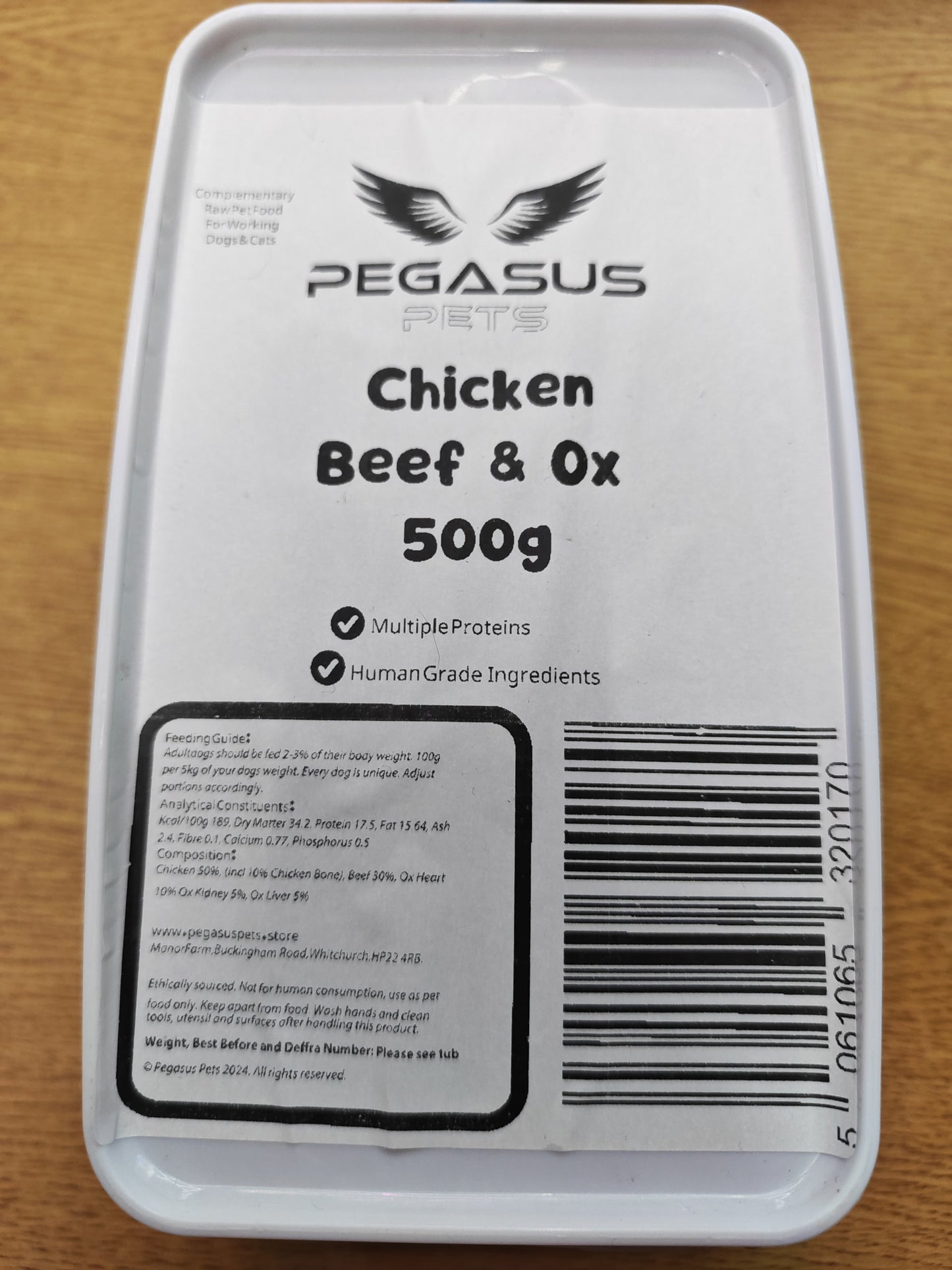 Pegasus Pets Raw Chicken + Beef Complete 500g(Previously Unique Pets)