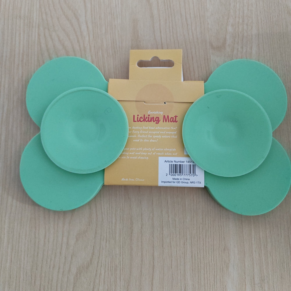 Bone shaped Licking Mat Green