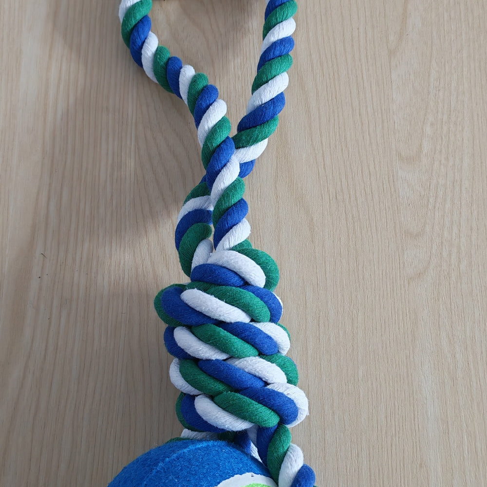 Rope Dog toy with Ball (Single)