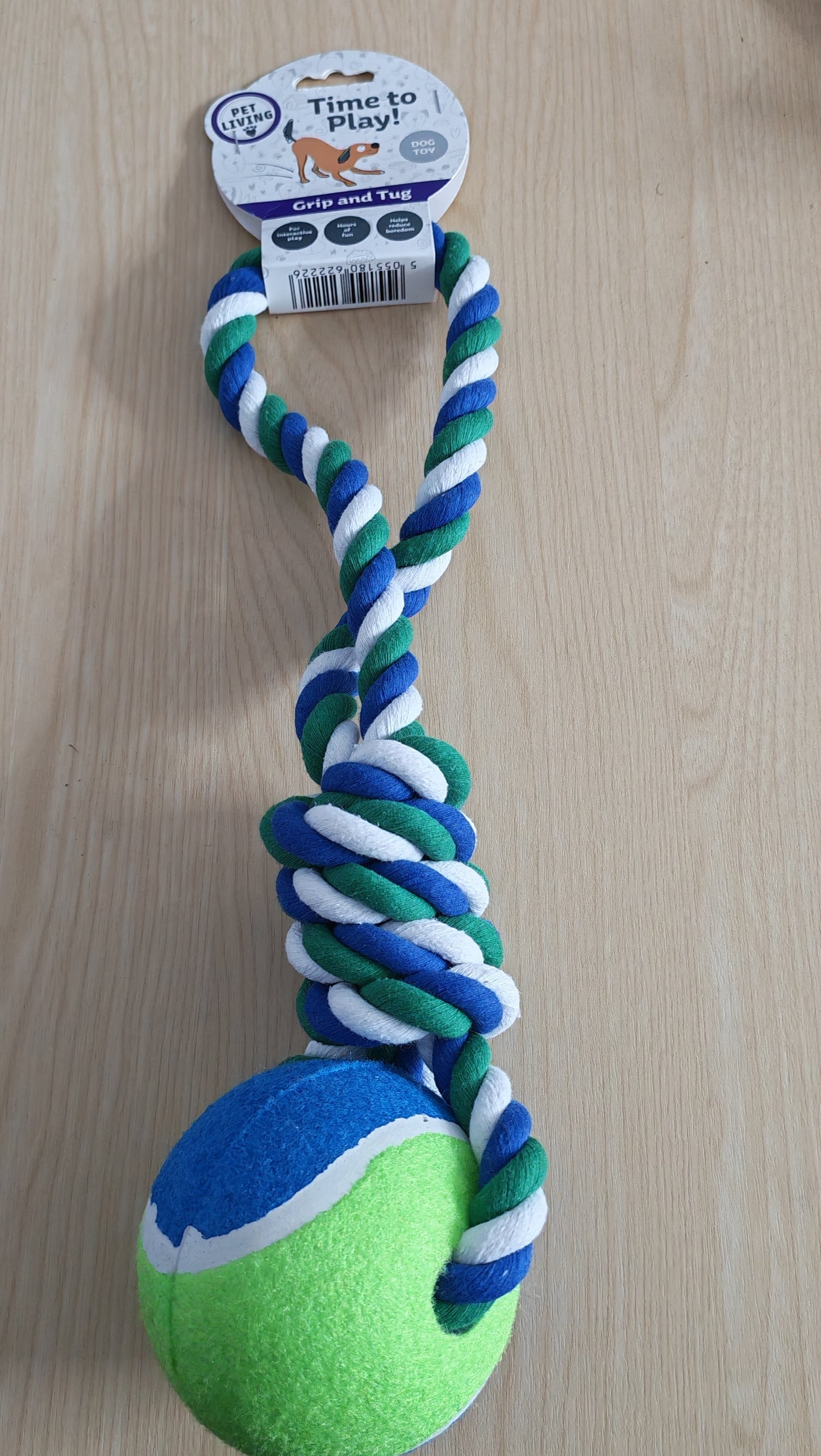 Rope Dog toy with Ball (Single)