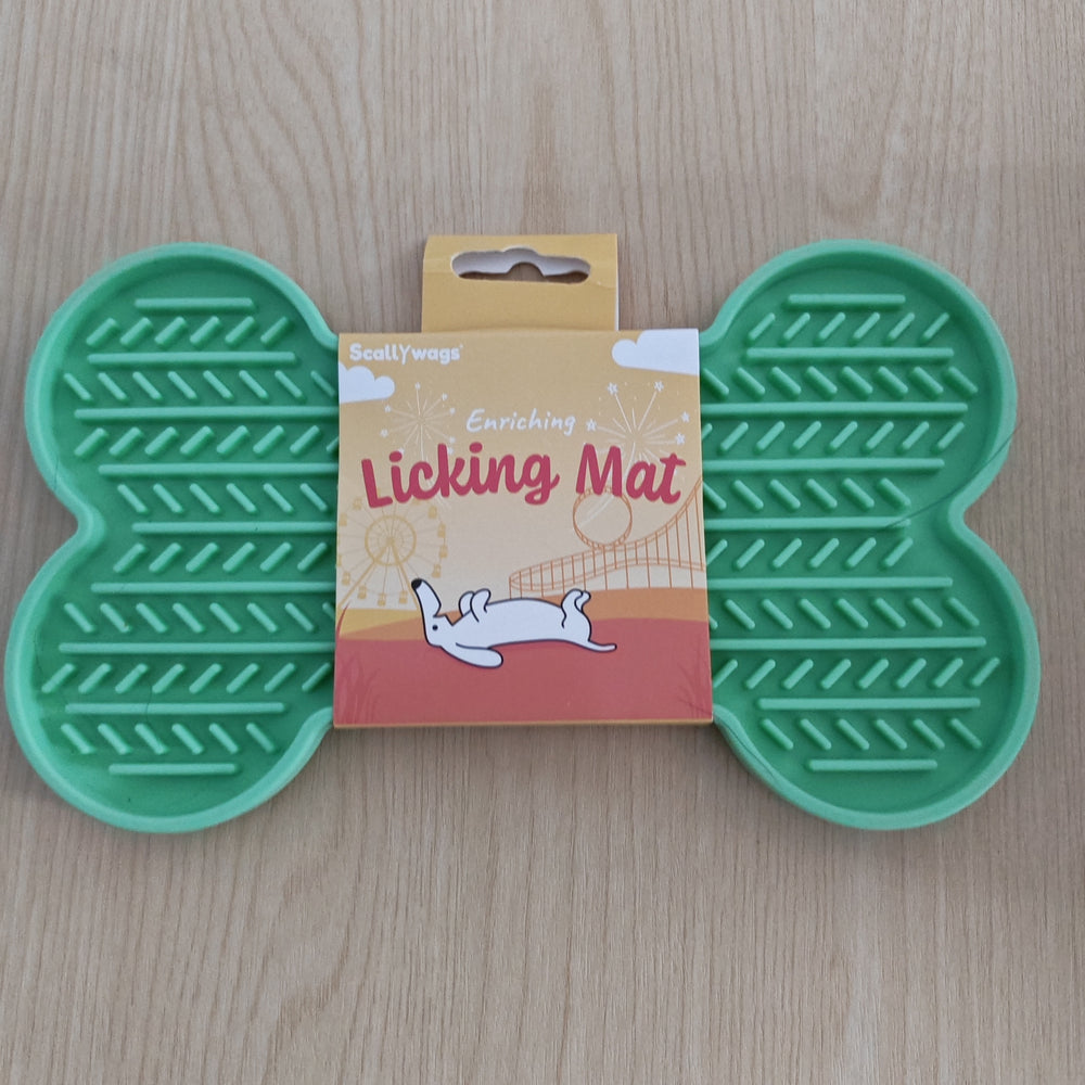 Bone shaped Licking Mat Green