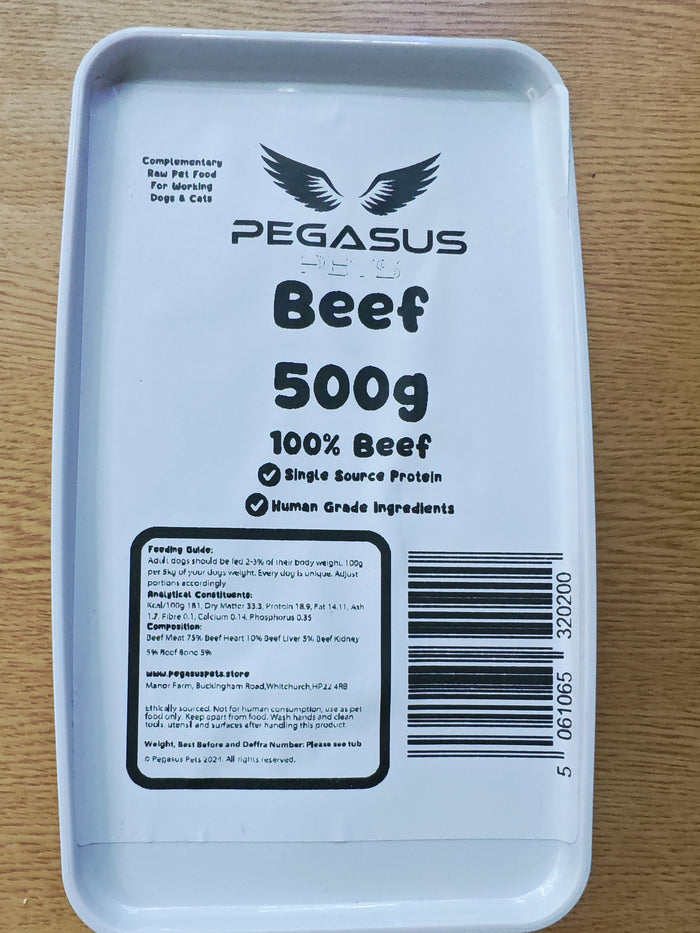 Pegasus Pets Raw Beef 5% Complete 500g
