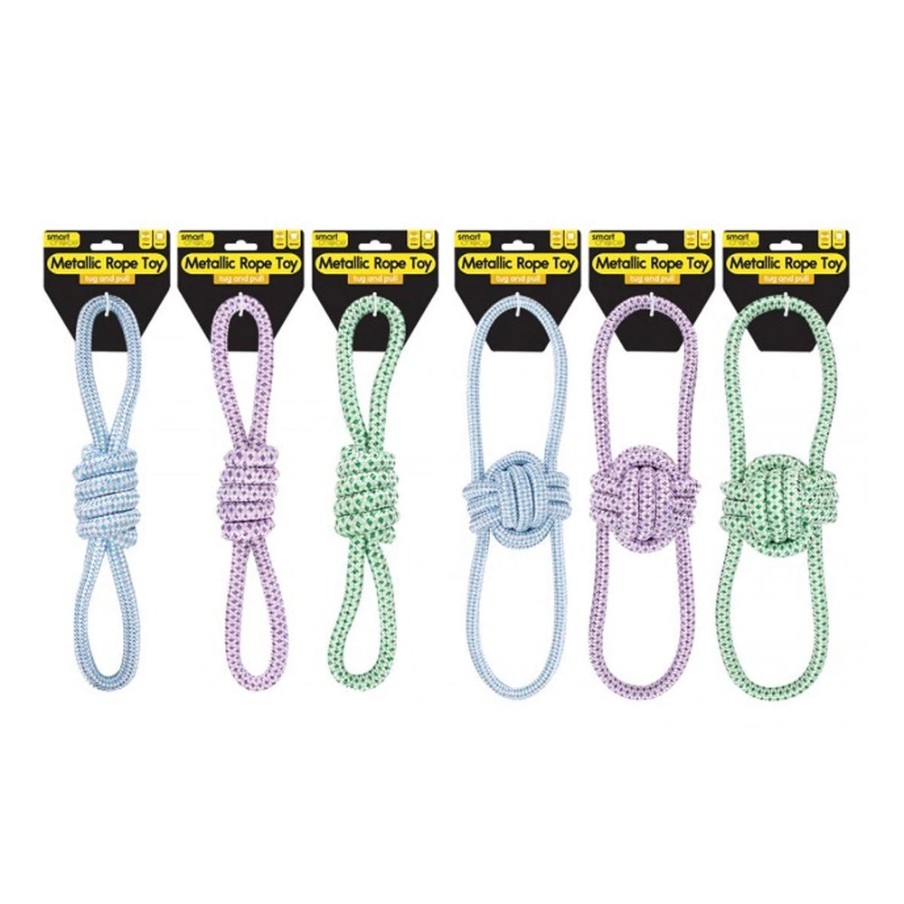 Metallic Rope Dog Toy various colours Single