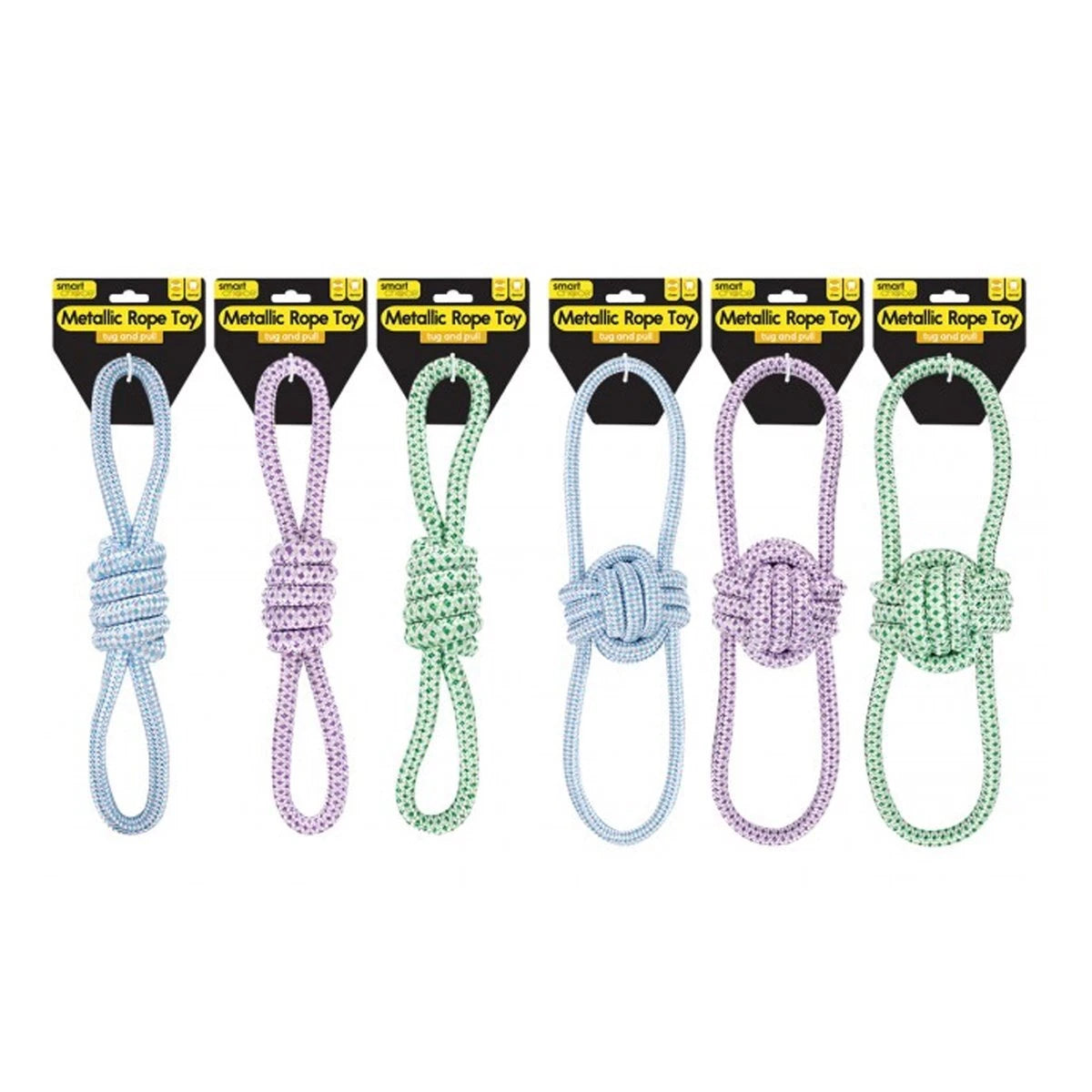 Metallic Rope Dog Toy various colours Single