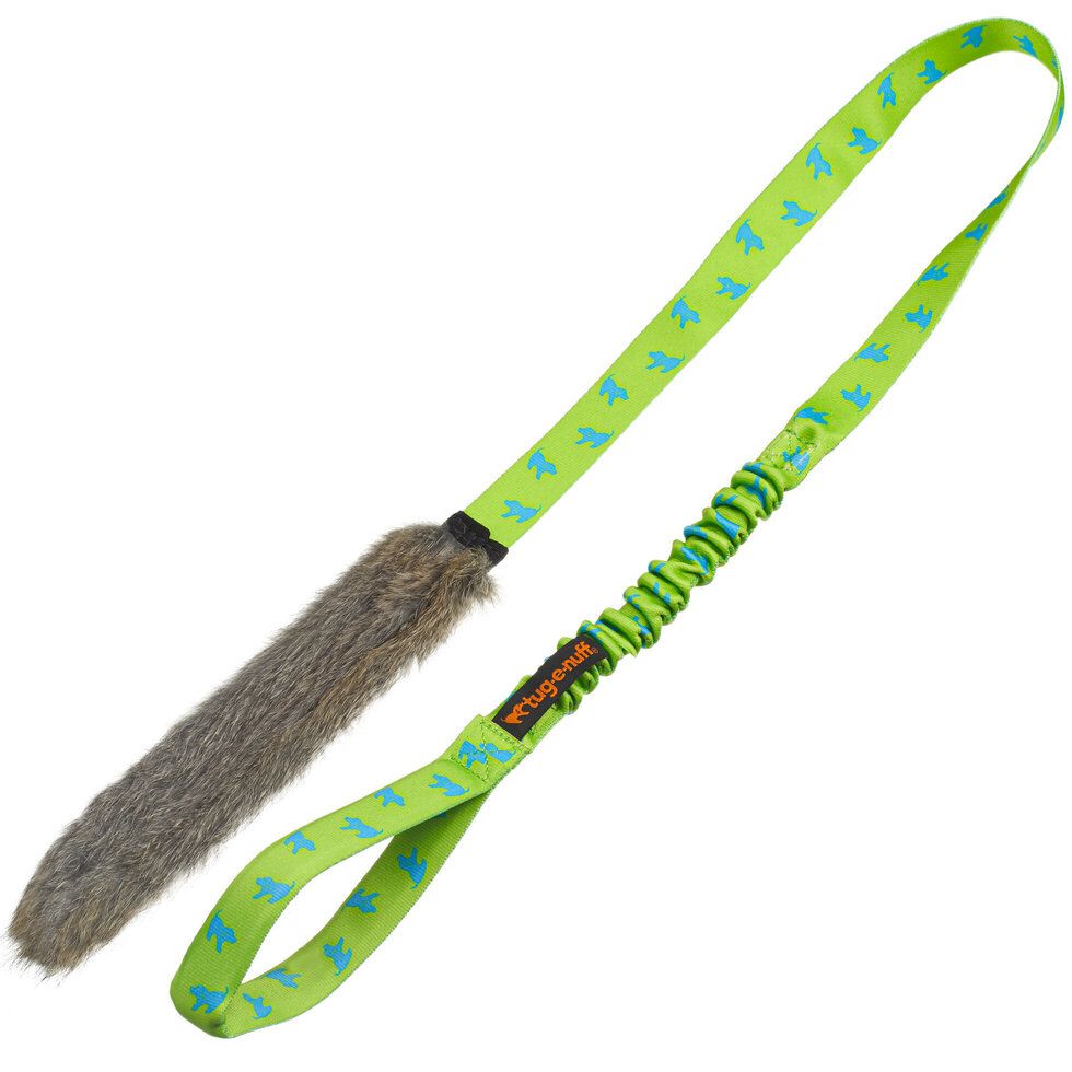 Tug-E-Nuff Rabbit Skin Bungee Chaser Tug Green