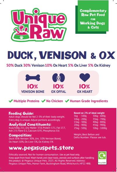 Unique Raw Venison + Duck mince 1kg